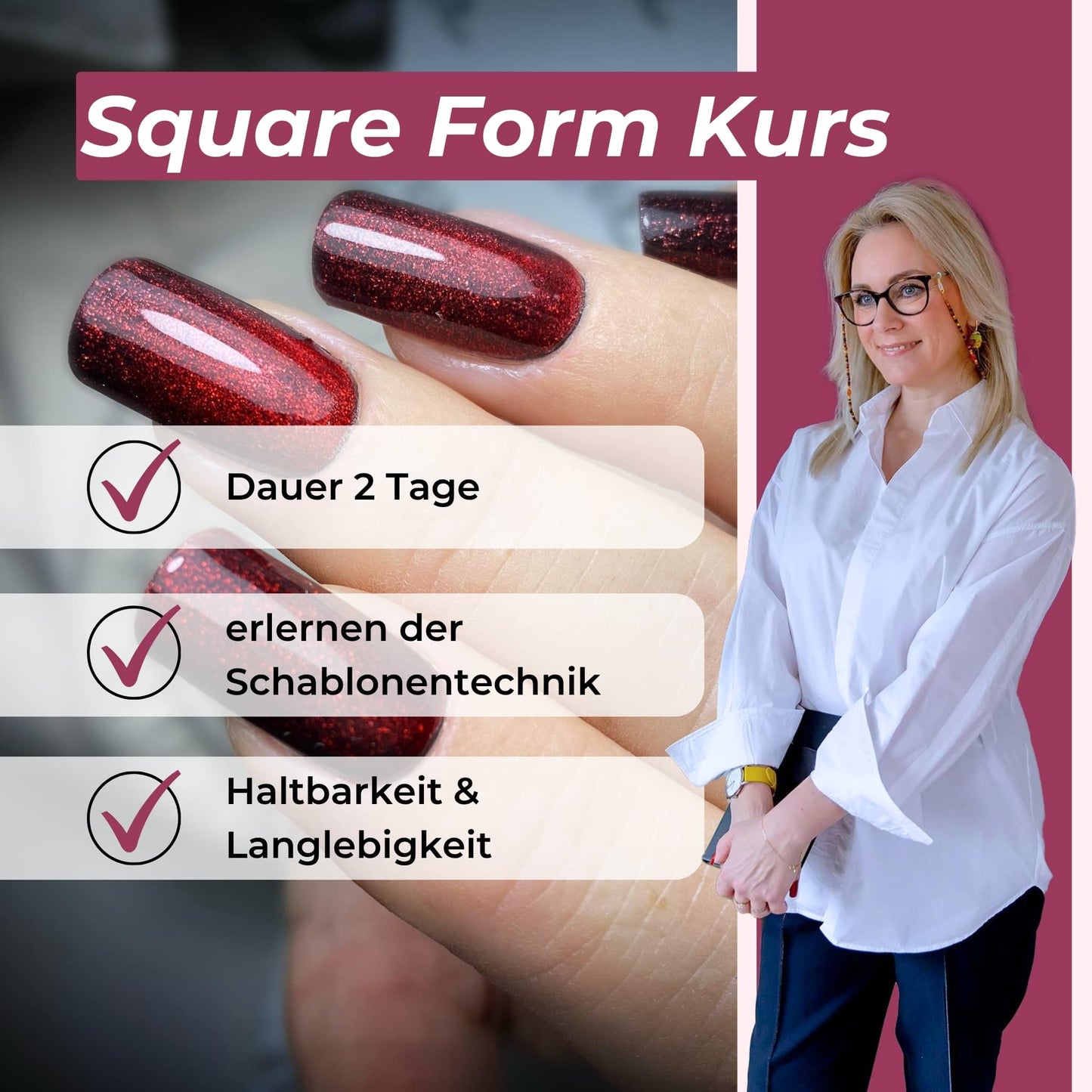 Square Form Kurs - 2 Tage | Nagelmodellage - Square Form
