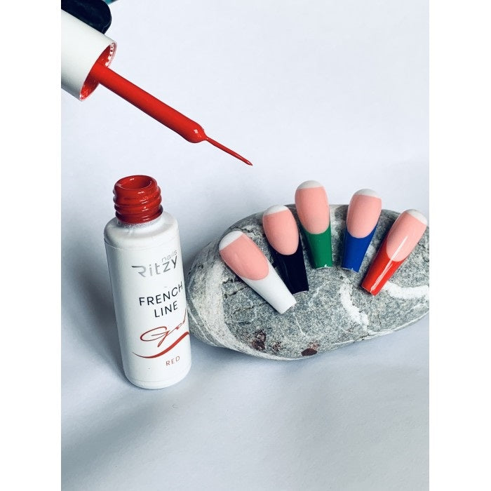 Ritzy Gel FRENCH LINE GEL RED / ROT (mit einem dünnen Pinsel)