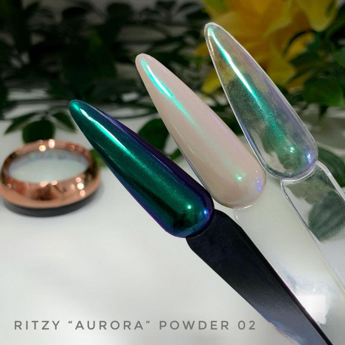 AURORA (UNICORN) NAIL ART POWDER 02 PURPLE/EMERALD