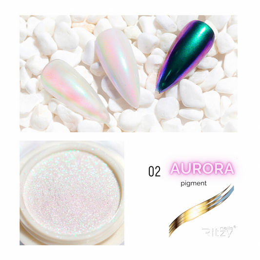 AURORA (UNICORN) NAIL ART POWDER 02 PURPLE/EMERALD