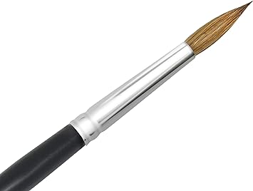 Premium Acryl Pinsel Rotmarderhaar Kolinsky - Runde Spitze - Größe 6