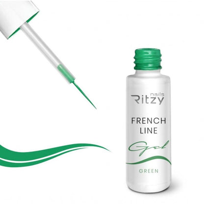 Ritzy Gel FRENCH LINE GEL Green / Grün (mit einem dünnen Pinsel)